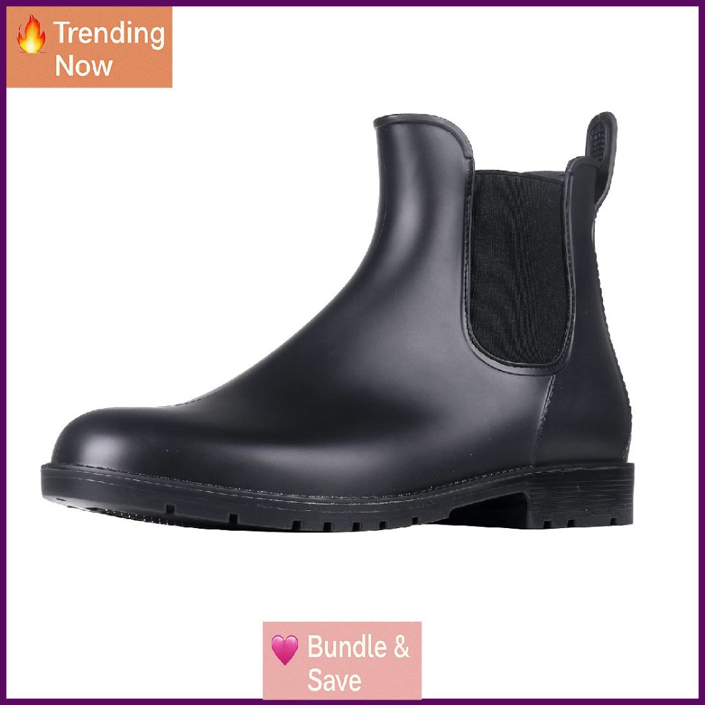 Waterproof Chelsea Rain Boots Ankle Boots Non-Slip Rubber Sole